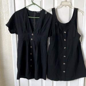 SHEIN, 2 for 1, black dresses with brown buttons, size medium, never worn